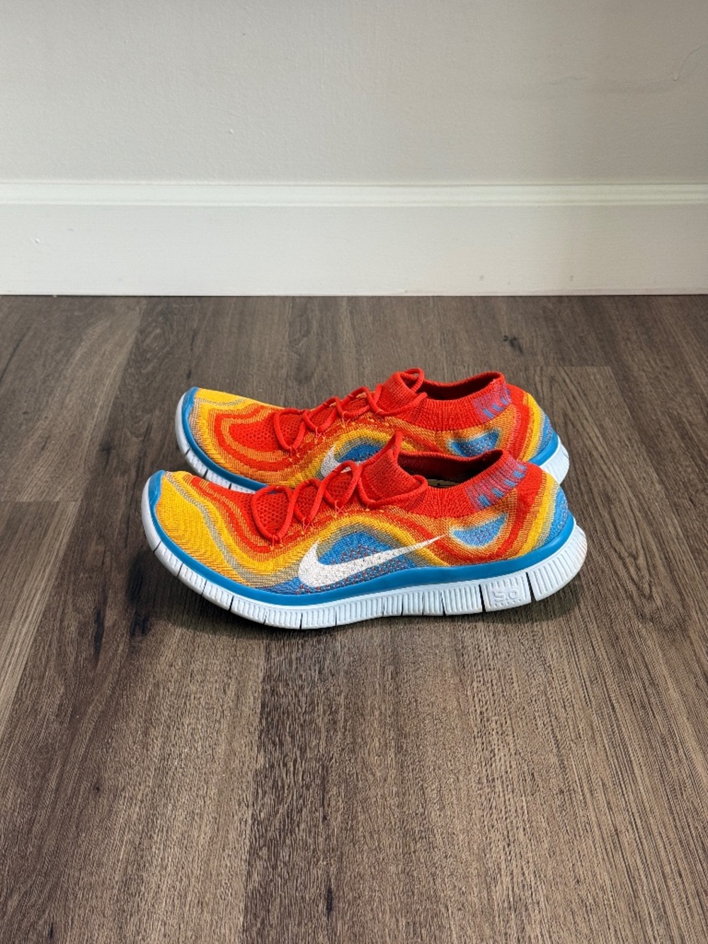 Nike Free Flyknit+ 'Team Orange Blue Glow'